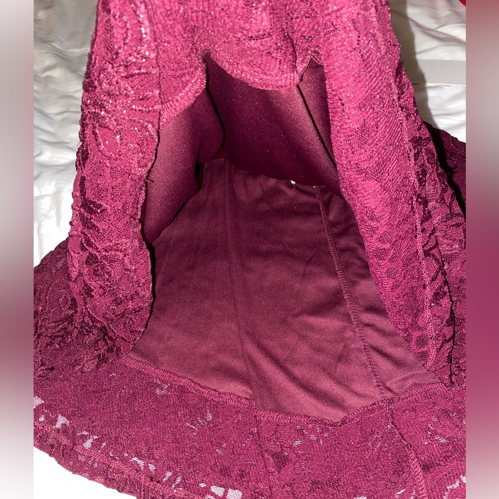 Honey and Rosie Lace Bra Back Double Hem Glittered Lace Dress - Picture 5 of 7